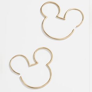 Baublebar x Disney Mickey Ears Silhouette Gold Tone Threader Hoop Earrings